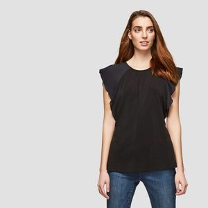 Ruffled Sleeve Tie Waist Tee